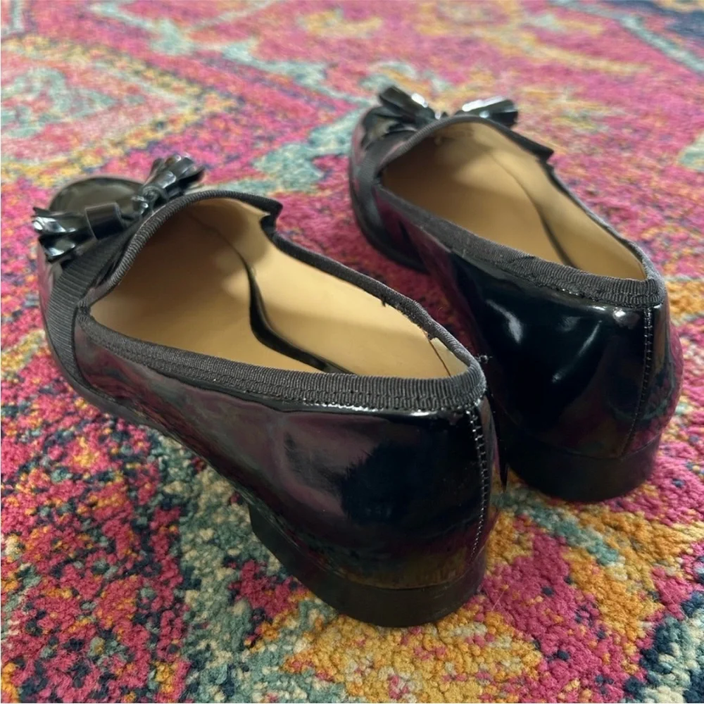 Zara | Women’s Elegant Black Patent Tassel Loafers Low Heel, Euro Size 38 US 7.5